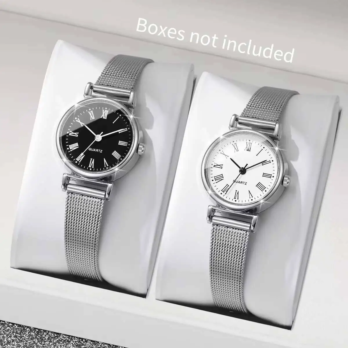 Stainless Mesh Band - 1/2 relojes de moda para mujer,