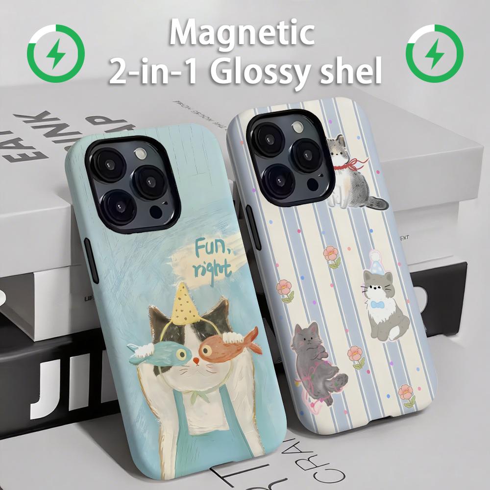 Apple Iphone 15 Pro Max - Funda de teléfono con gatos y