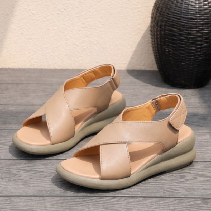Leather Classic Strap - Zapatos Clásicos de Mujer, Sandalias de