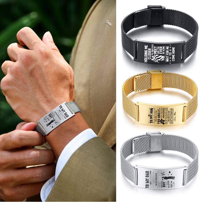 Stainless Mesh Band - Pulsera clásica de acero inoxidable para