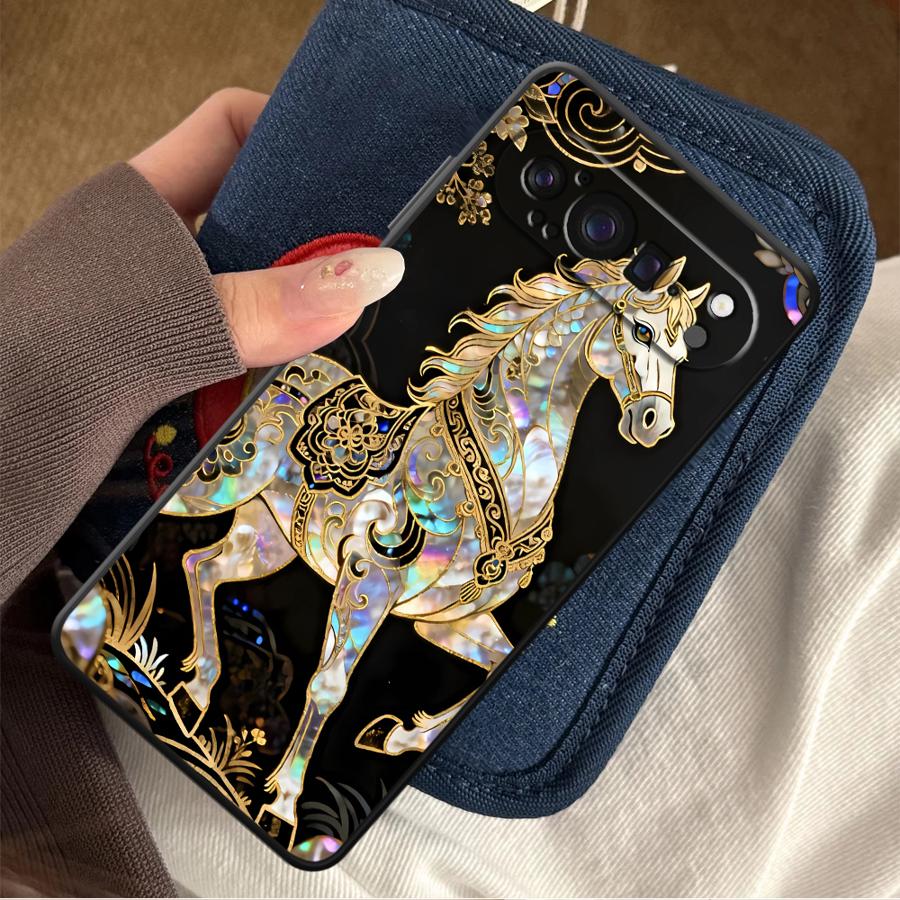 Google Pixel 9 Pro - Funda Protectora para Teléfono Lucky Horse
