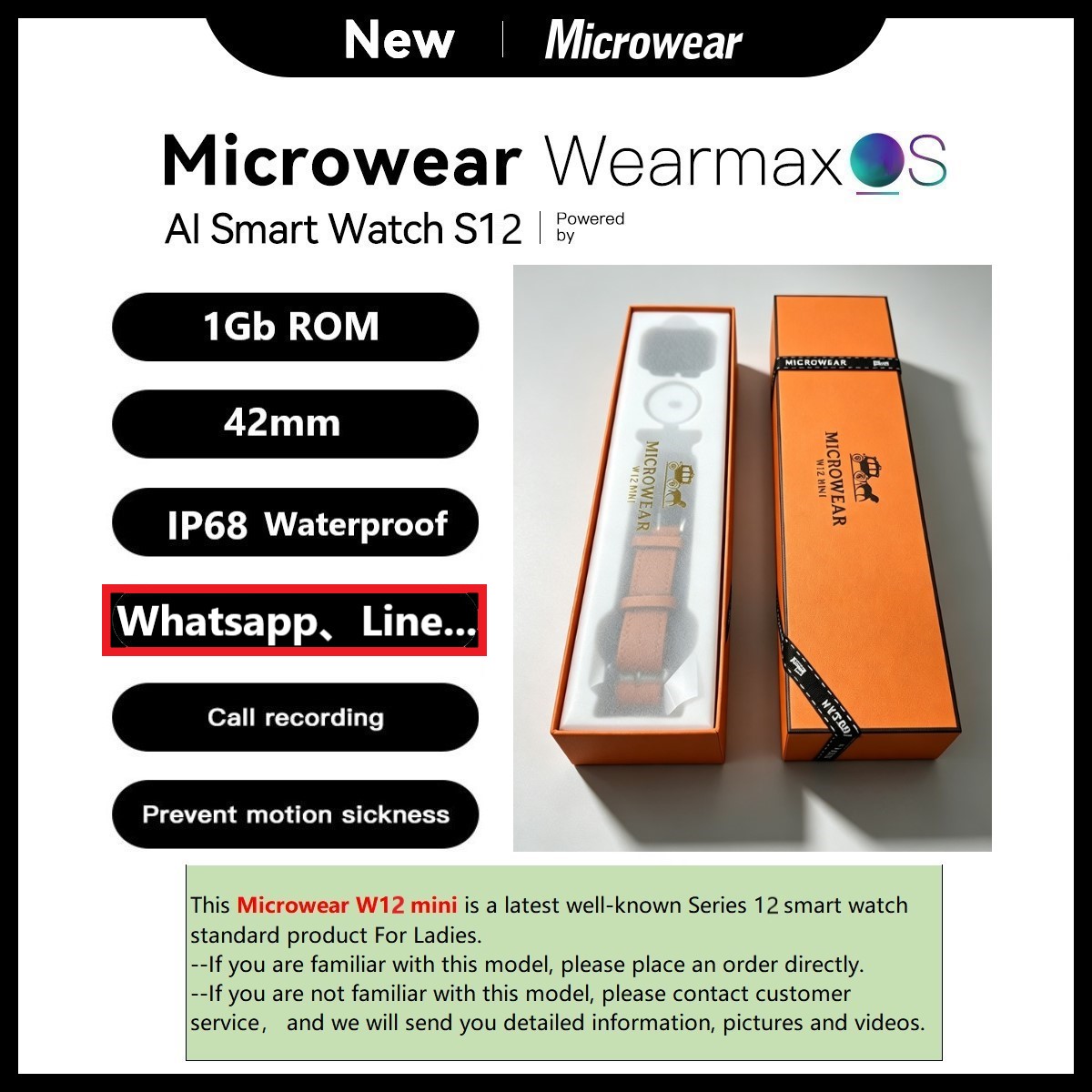 Smartwatch M Active - Reloj Inteligente Microwear W12mini, Modelo de