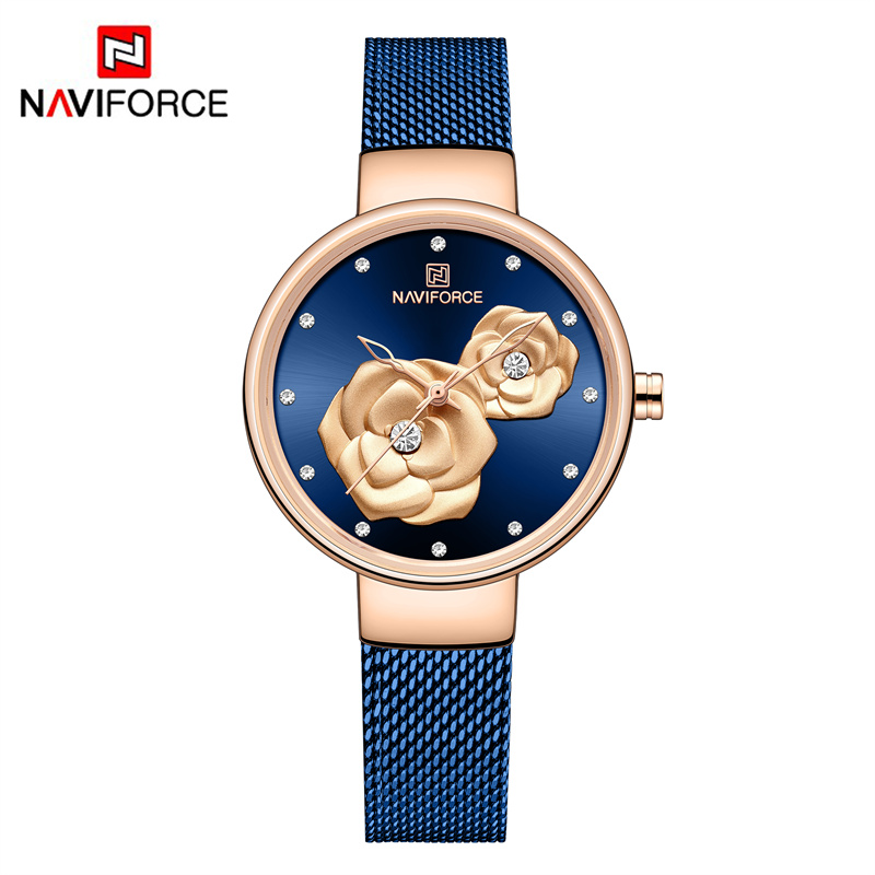Stainless Mesh Band - NAVIFORCE, conjunto de reloj de lujo