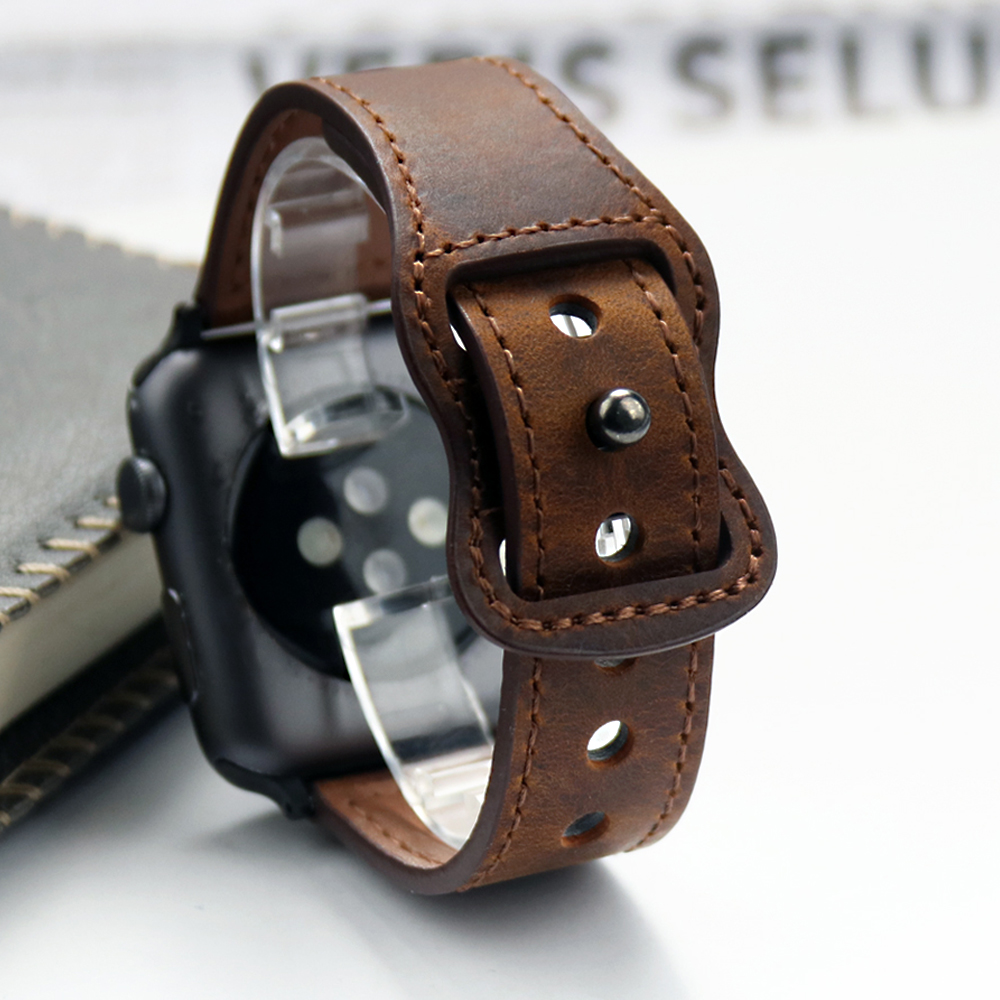 Smartwatch Accessories Shop - Correa de cuero genuino para Apple