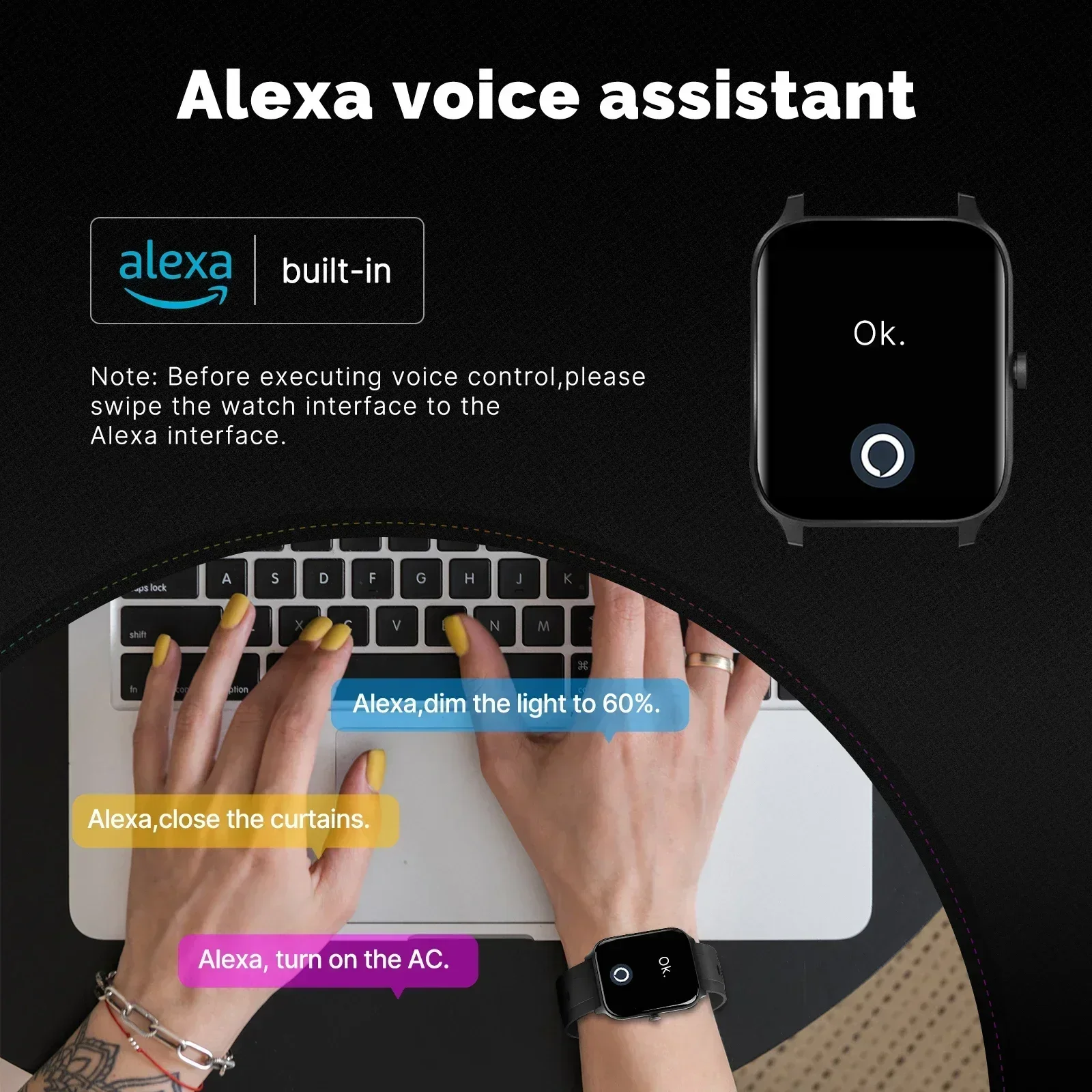 Reloj inteligente MOES Alexa,  - Smartwatch Face reseña y precio