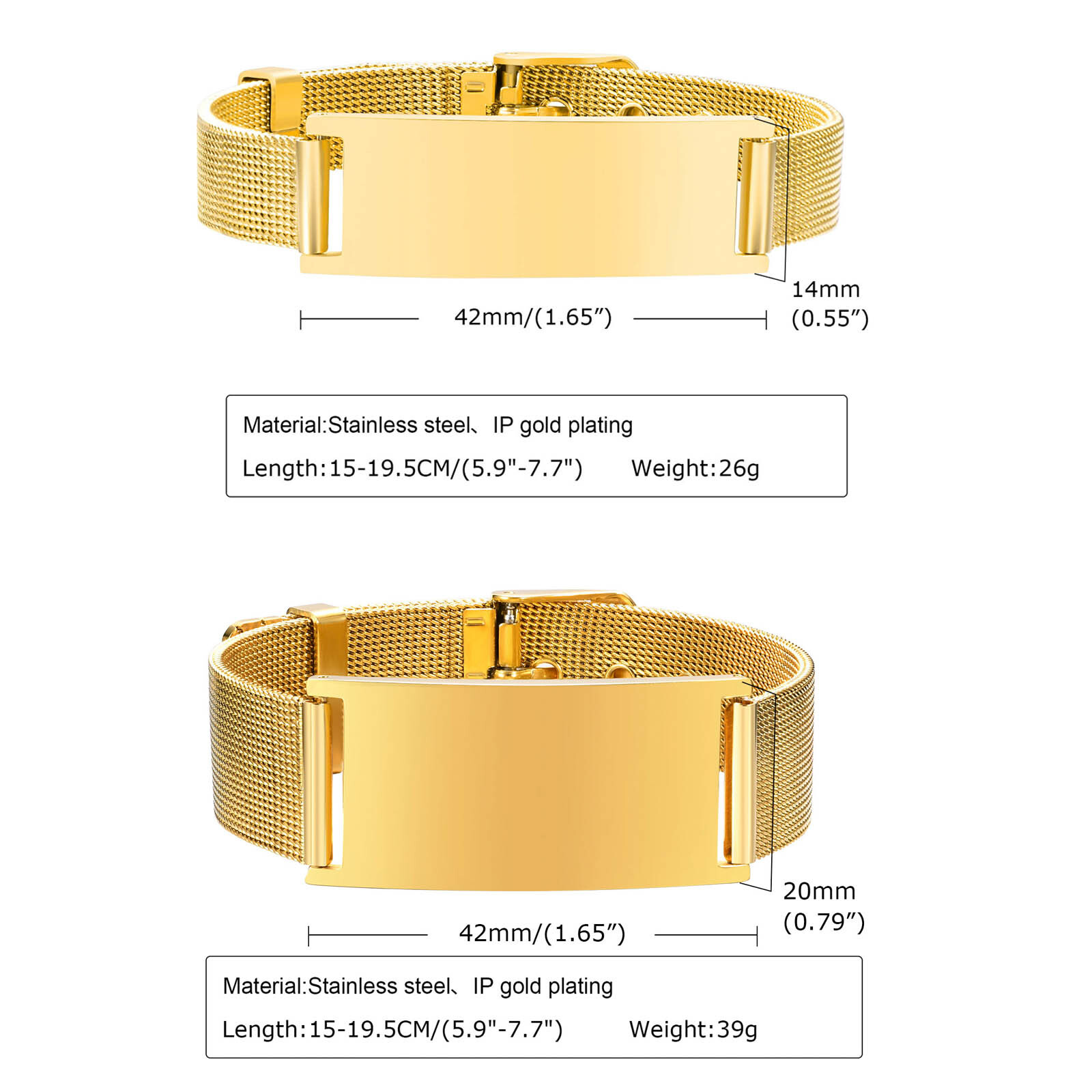 Pulsera de identificación pers - Stainless Mesh Band reseña y precio