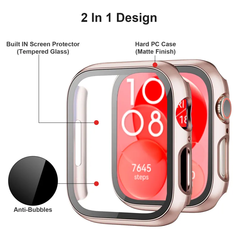 Funda de cristal + PC para Hua - Smartwatch Watch Accessories For Women reseña y precio