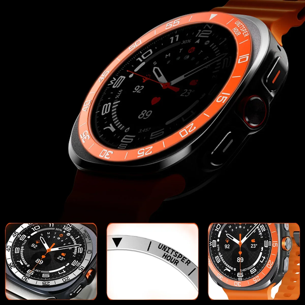 Funda de anillo de bisel de cu - Android Smartwatch Accessories reseña y precio