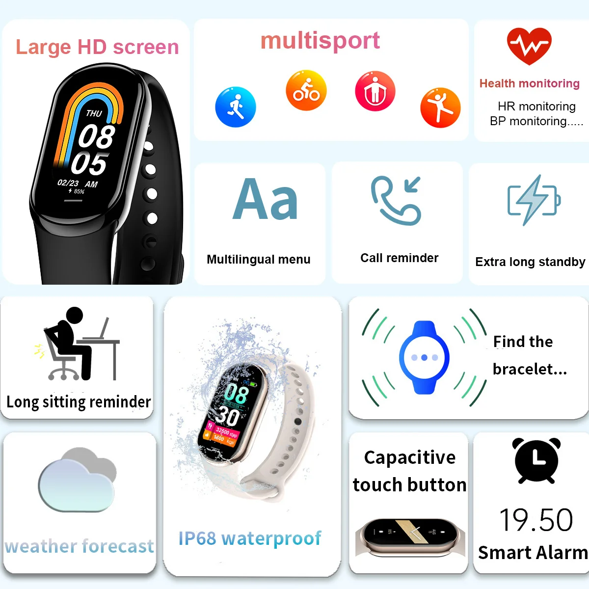 Nuevo Original pequeño M8 band - Android Smartwatch Accessories reseña y precio