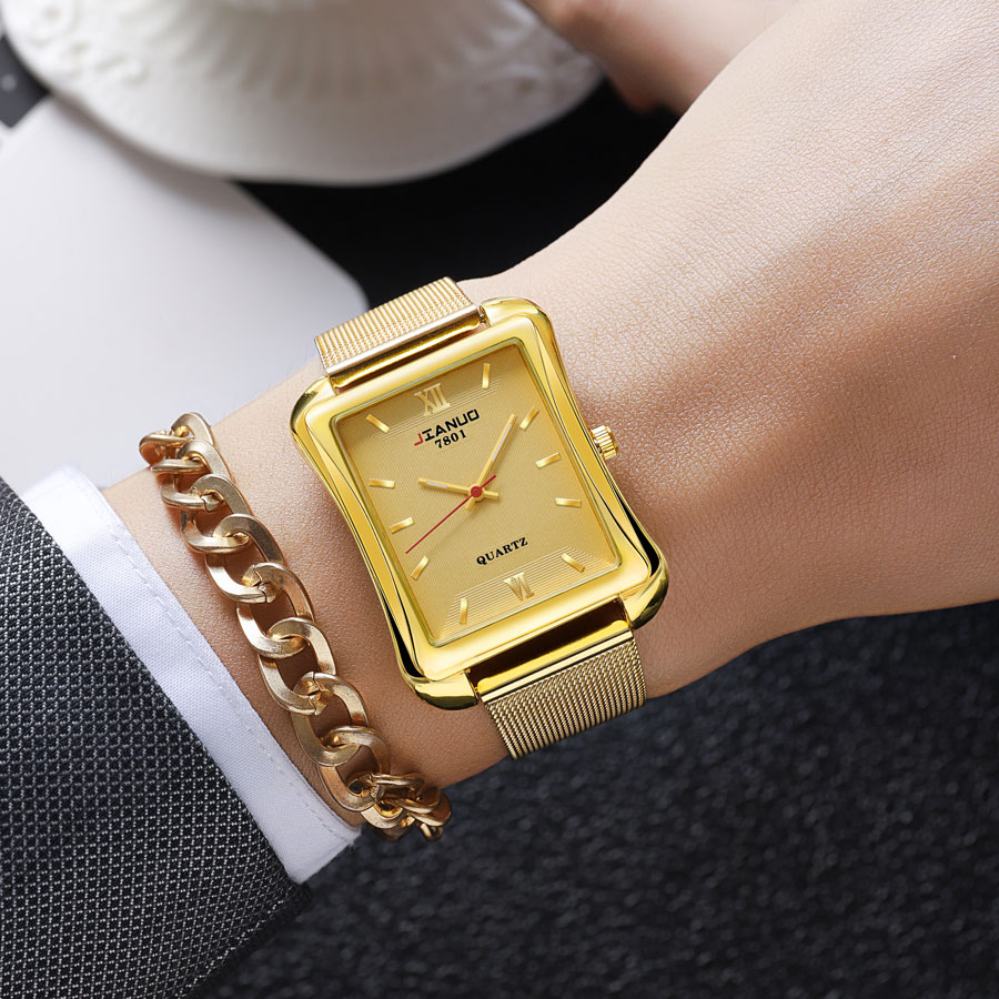 Reloj de cuarzo cuadrado para  - Stainless Mesh Band reseña y precio