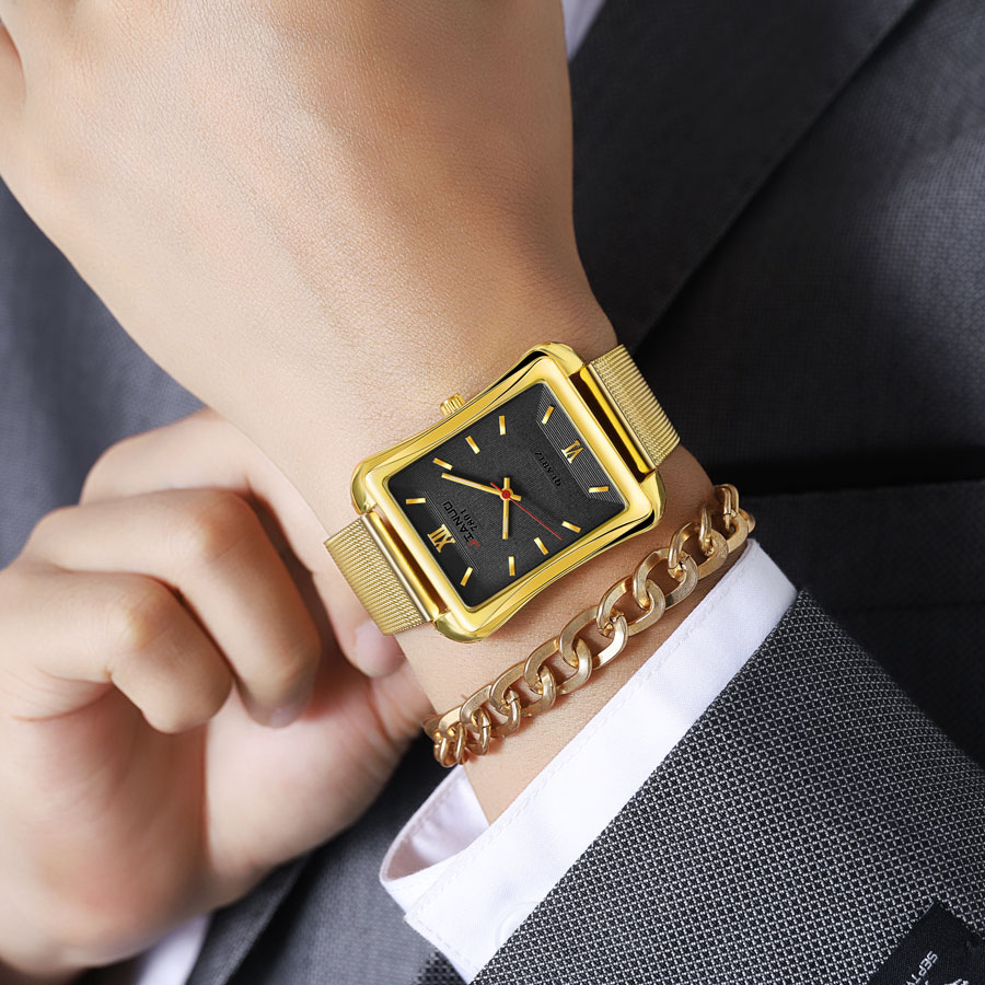 Reloj de cuarzo cuadrado para  - Stainless Mesh Band reseña y precio